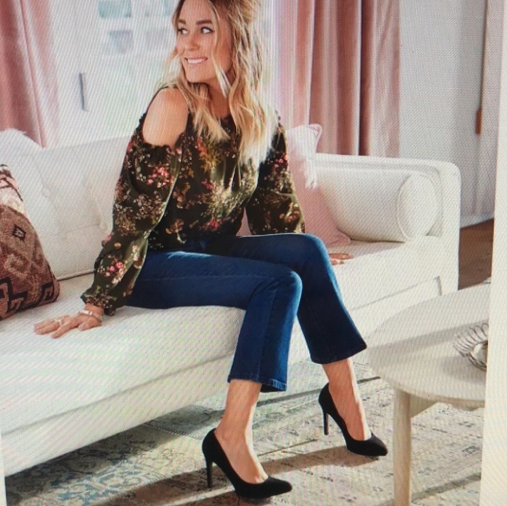 LAUREN CONRAD BLOSSOM NAVY BLUE SUEDE STILETTO HEELS